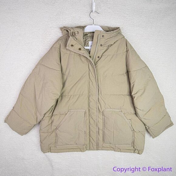 NEW Madewell Holland Quilted Puffer Parka in faded military green, 4X‎ - Picture 3 of 16